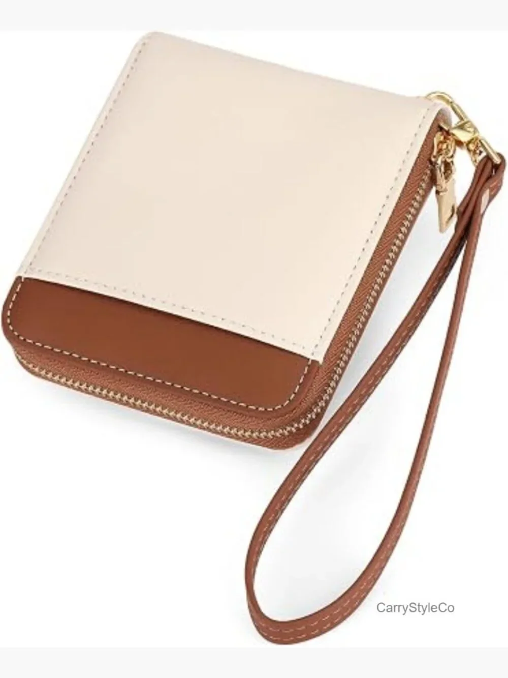 RFID Blocking Zip Around Wristlet Wallet Vegan Leather Card Holder